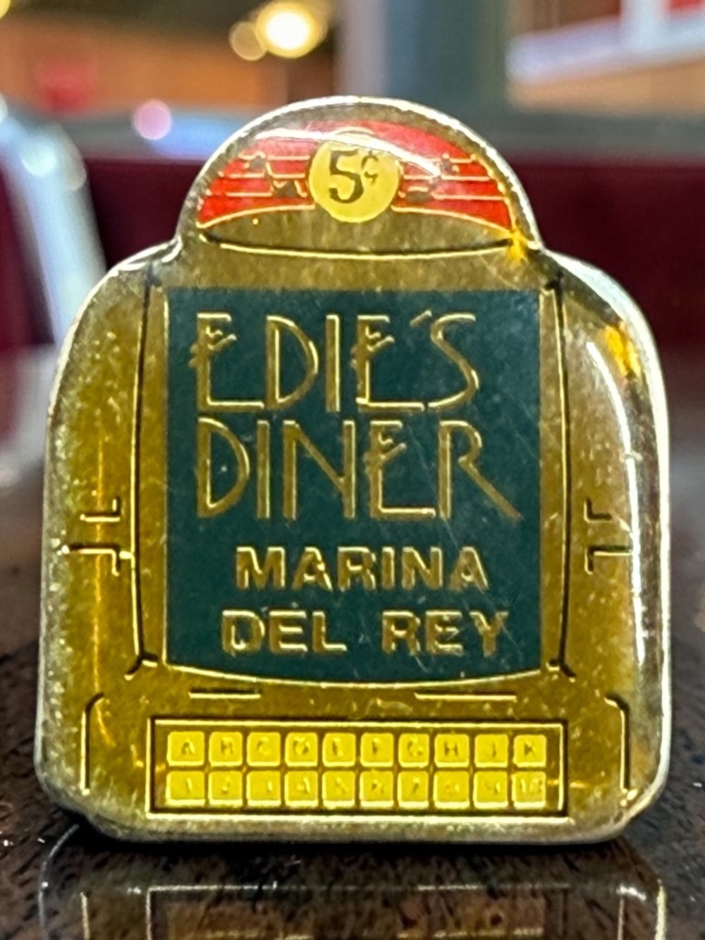 Vintage Edie's Diner Marina del Rey Enamel Lapel Pin